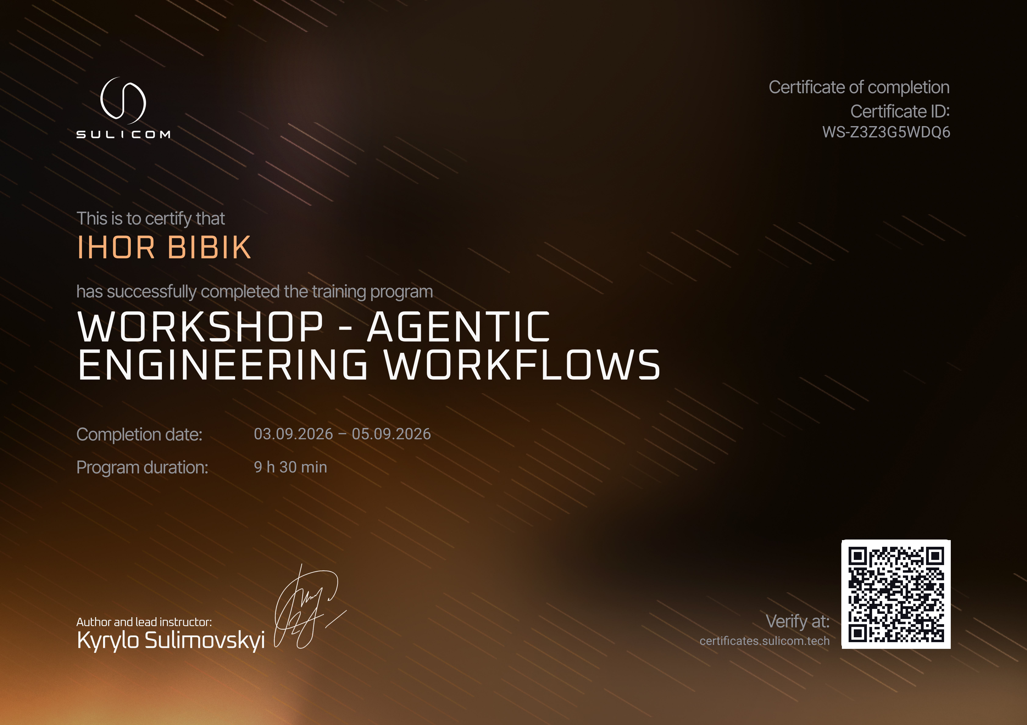 Certificate WS-Z3Z3G5WDQ6 — Ihor Bibik
