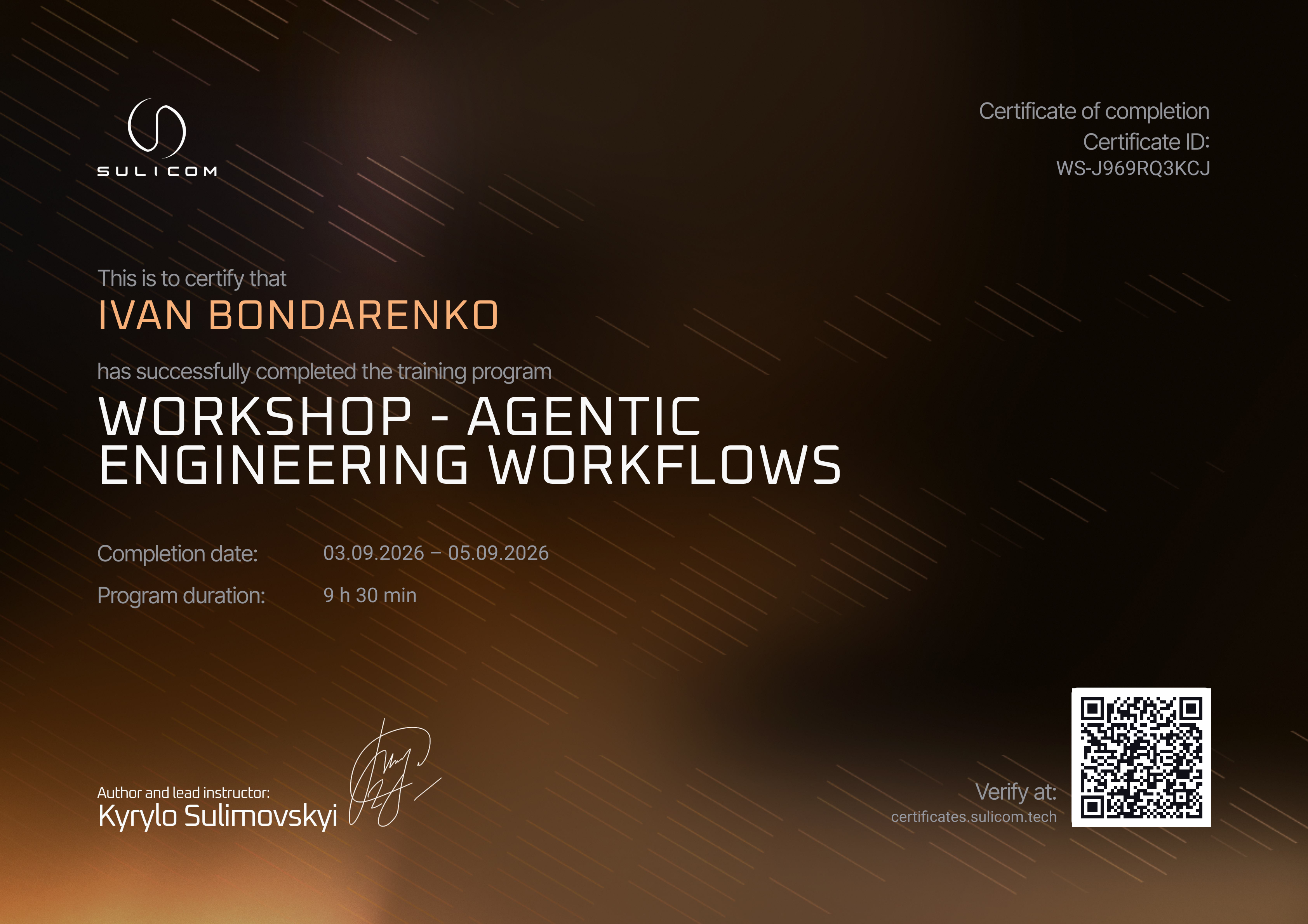 Certificate WS-J969RQ3KCJ — Ivan Bondarenko