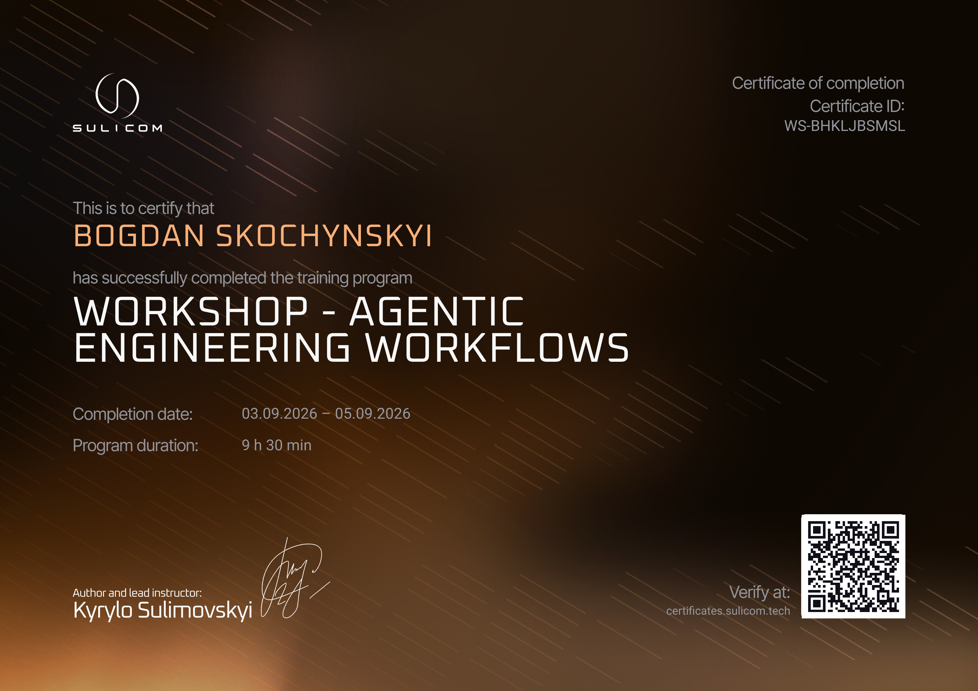 Certificate WS-BHKLJBSMSL — Bogdan Skochynskyi